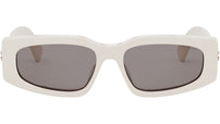 B.zero1 White Rectangular Sunglasses