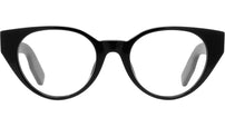 K Logo Black Oval Eyeglasses