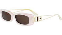 30Montaigne 14I Pink Striped Rectangular Sunglasses