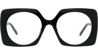 Curvy Black Geometric Eyeglasses