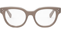 CELINE 3 Dots Light Brown Round Eyeglasses
