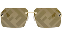 Fendi Sky Gold Rectangular Sunglasses