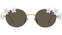 Signature Gold White Oval Sunglasses