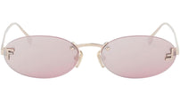Fendi First Crystal Rose Gold Oval Sunglasses