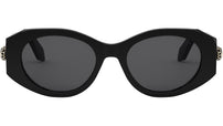 Serpenti Forever Black Oval Sunglasses
