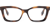 Lettering Havana Rectangular Eyeglasses