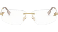 Fendi Crystal Gold Geometric Eyeglasses