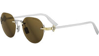 CD Diamond R5U Gold Brown Round Sunglasses