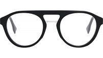 Fendi Diagonal Black Round Eyeglasses