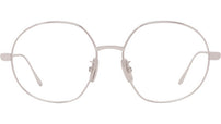 Slim Silver Round Eyeglasses