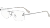 Fendi Crystal Silver Geometric Eyeglasses