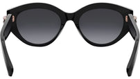 B.zero1 Shiny Black Oval Sunglasses
