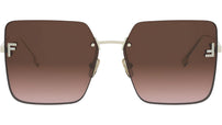 Fendi First Light Gold Square Sunglasses