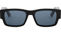 Christian Dior Label S1I Shiny Black Rectangular Sunglasses
