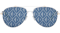 CD Diamond A1U Silver Pilot Sunglasses