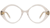Curvy Beige Geometric Eyeglasses