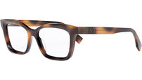 Lettering Havana Rectangular Eyeglasses