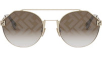 Fendi Sky Gold Round Sunglasses