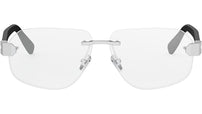Bvlgari Aluminium Silver Geometric Eyeglasses