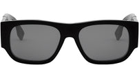Fendi Diagonal Black Rectangular Sunglasses