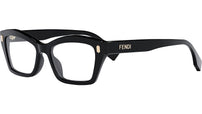 Fendi Bold Black Rectangular Eyeglasses