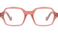 Thin Red Geometric Eyeglasses
