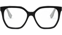 Lettering Black Geometric Eyeglasses
