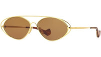 Metal Gold Oval Sunglasses