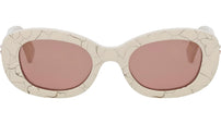B.zero1 White Oval Sunglasses