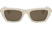 B.zero1 White Rectangular Sunglasses