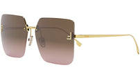 Fendi First Shiny Endura Gold Square Sunglasses