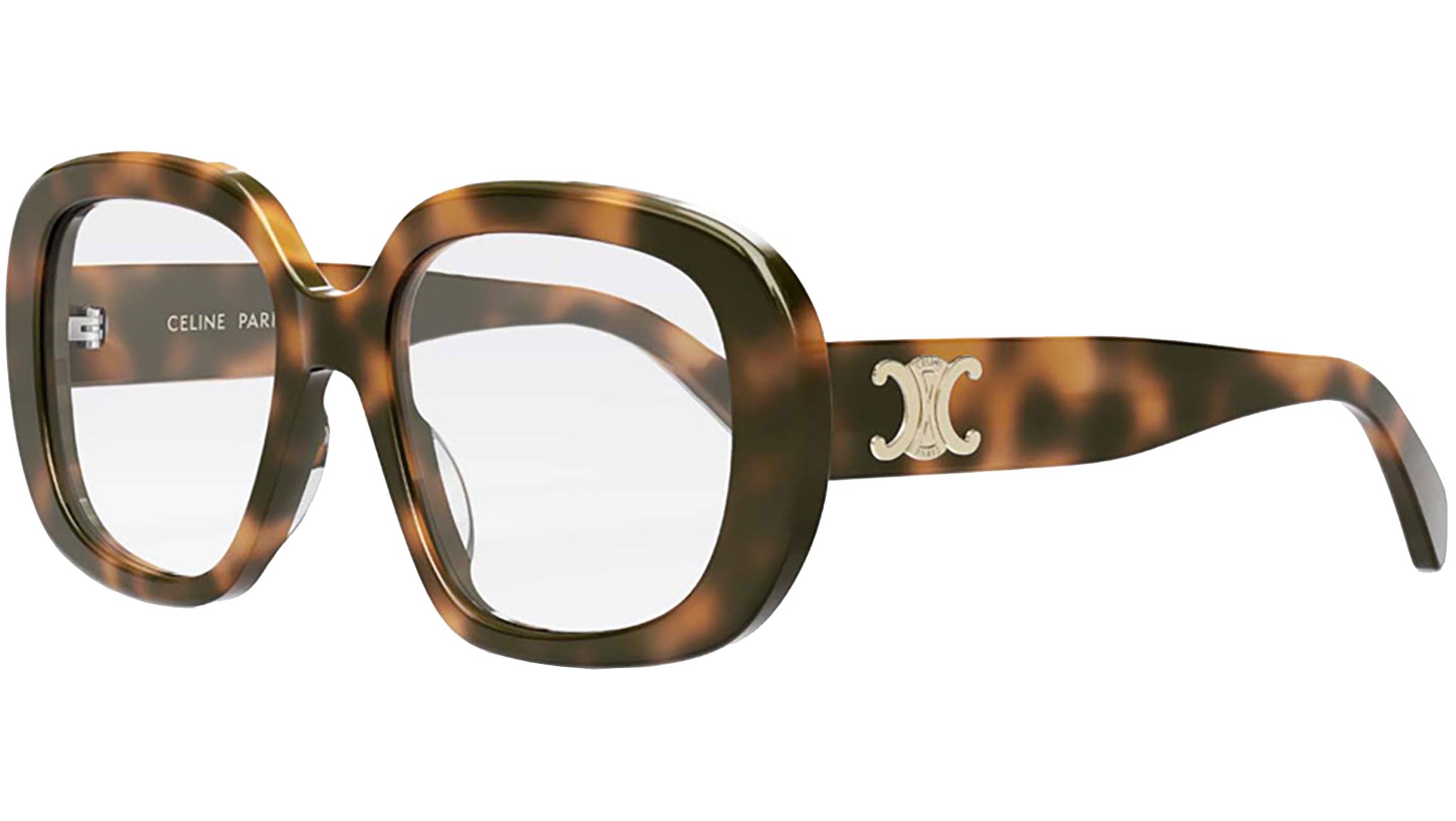 Triomphe Havana Geometric Eyeglasses
