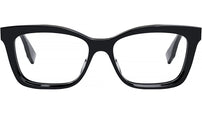 Lettering Black Rectangular Eyeglasses