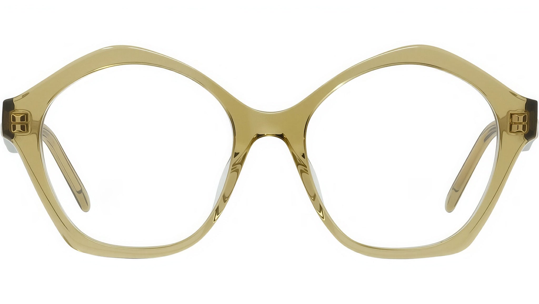 Curvy Green Geometric Sunglasses