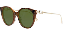 Baguette Brown Round Sunglasses
