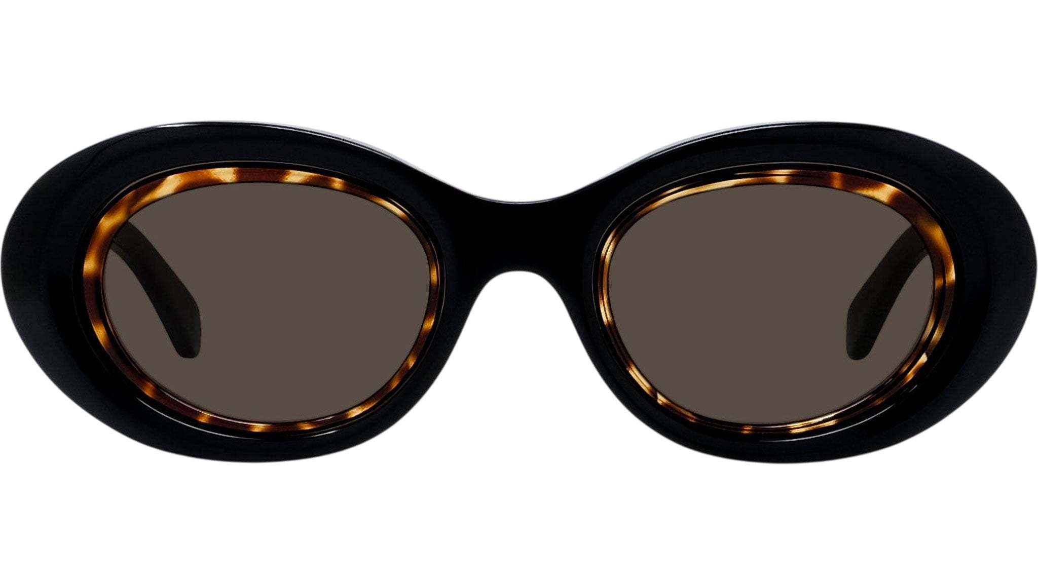 Anagram Black Oval Sunglasses