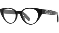 K Logo Black Oval Eyeglasses