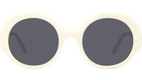 Thin White Round Sunglasses