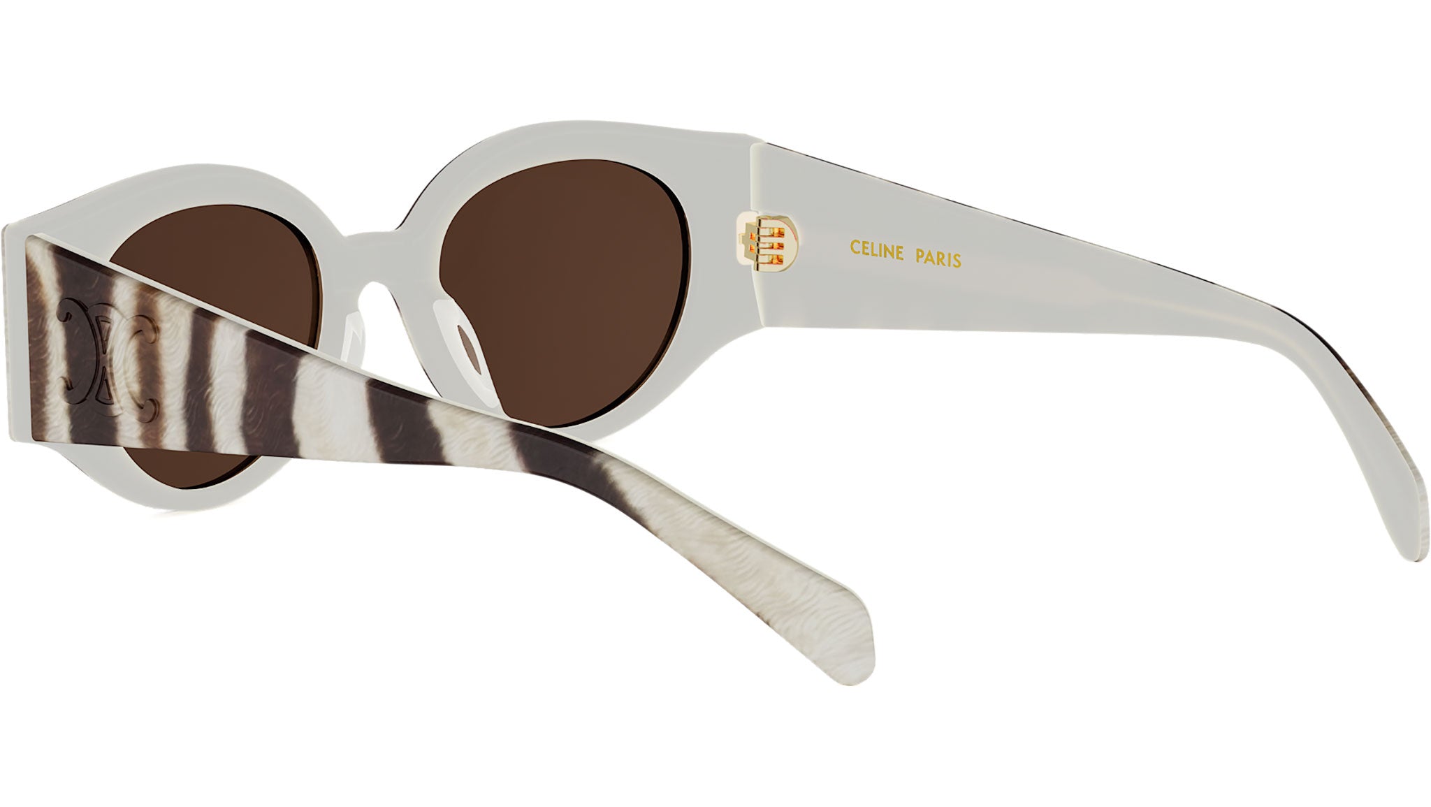Triomphe Stamp Brown Round Sunglasses