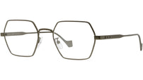 Metal Matte Khaki Geometric Sunglasses