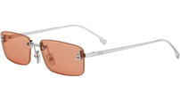 Fendi First Crystal Shiny Silver Square Sunglasses