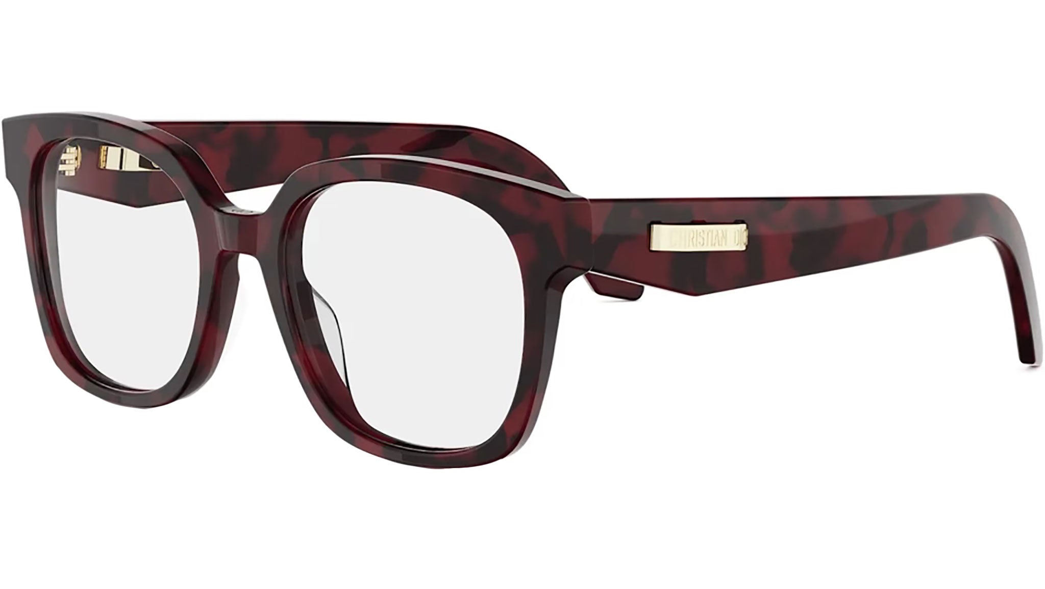 CDiorO S5I Red Havana Squared Eyeglasses