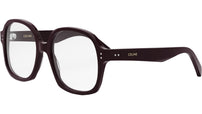 Thin Red Geometric Eyeglasses