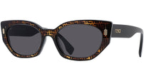 Fendi Bold Havana Geometric Sunglasses