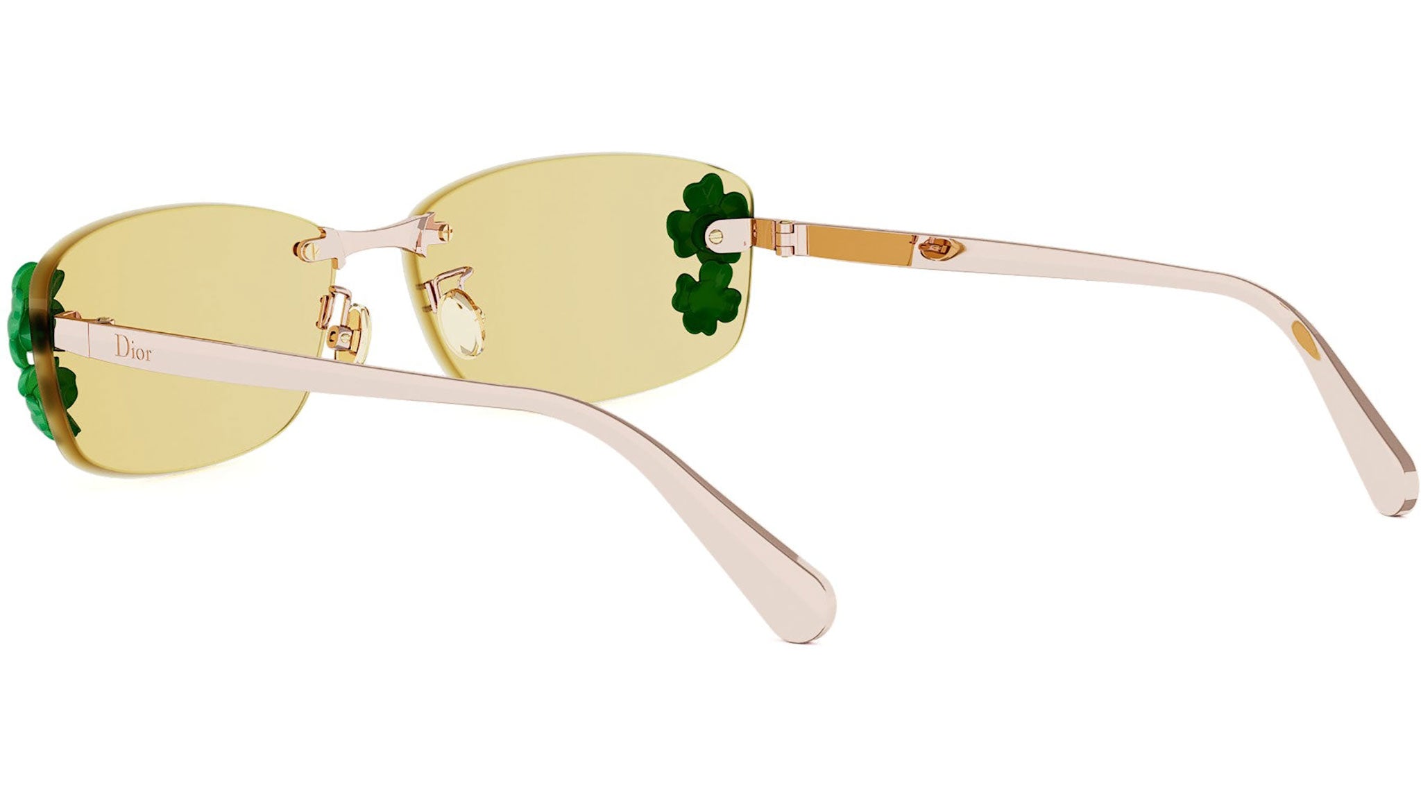 Dior Clover S1U Rose Gold Rectangular Sunglasses