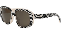 3 Dots White Geometric Sunglasses