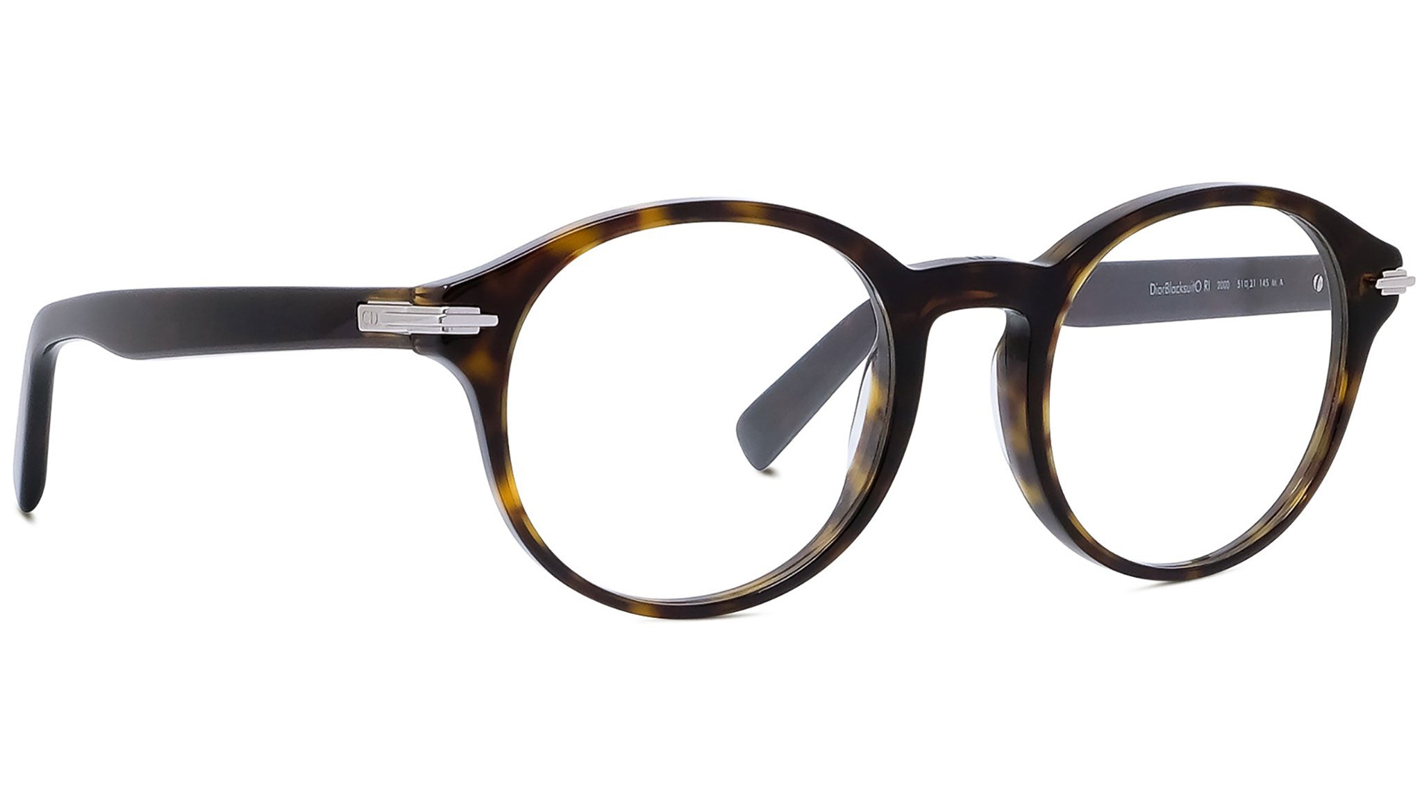 DiorBlackSuitO RI Havana Round Eyeglasses