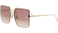 Fendi First Gold Square Sunglasses
