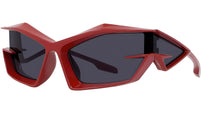 Giv Cut Red Geometric Sunglasses