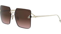 Fendi First Light Gold Square Sunglasses